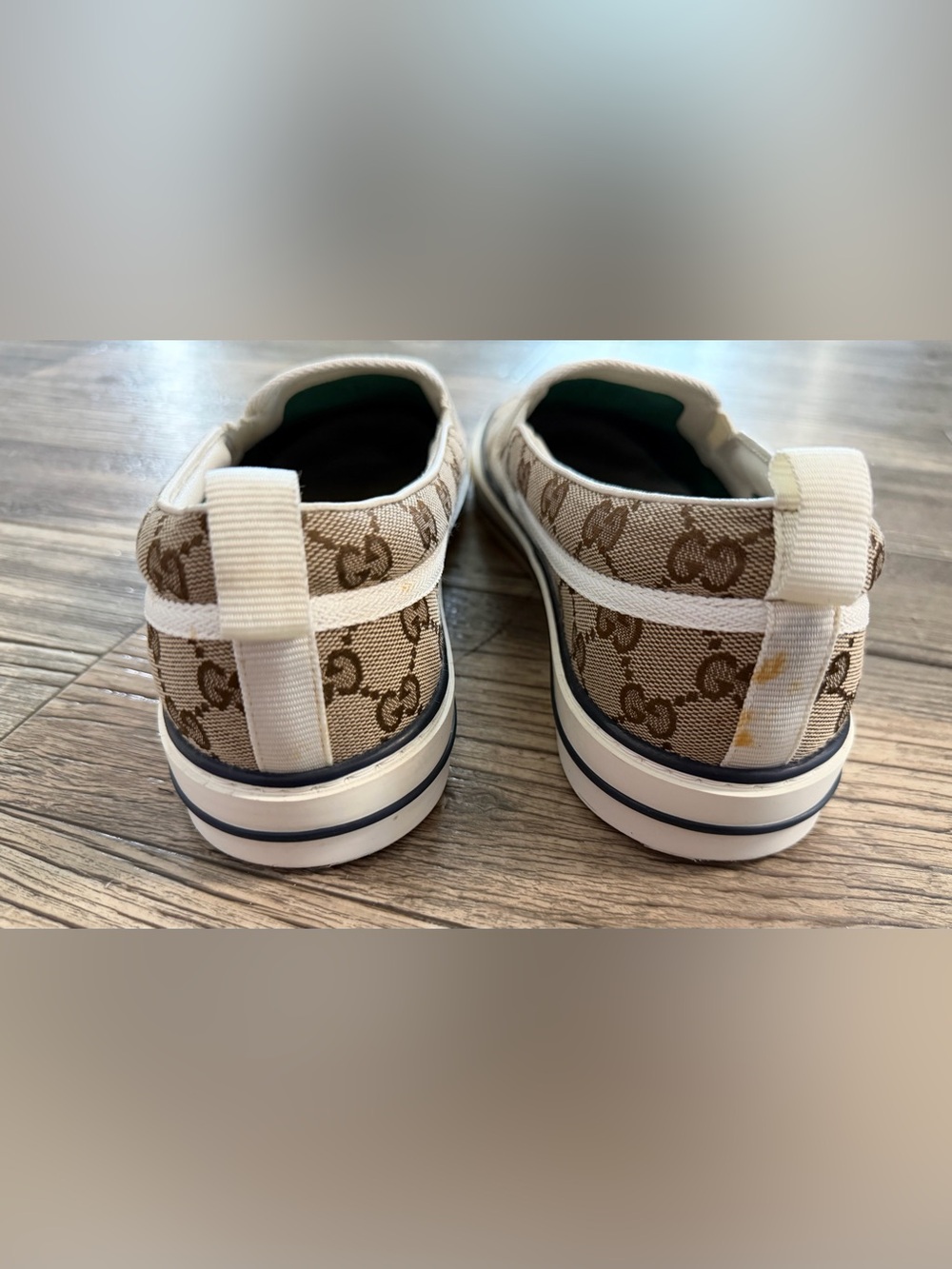 Gucci Beige/Brown GG Canvas Slip-On Sneakers - Picture 4 of 9